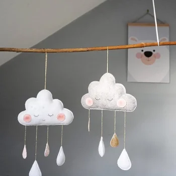 Roztomilý S Úsmevom Mraky Nordic Vietor Baby Detská Izba Škôlky Domov Cloud Raindrop Stene Visí Dekor Nálepky Odtlačkový Dary