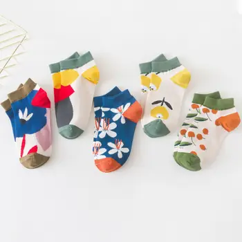 Roztomilý Kreslený Japonská Loď Ponožky Žena Lete Tenký Štýl Škole Štýl Asakuchi Farebné Román Šitie Candy Farby Krátke Ponožky