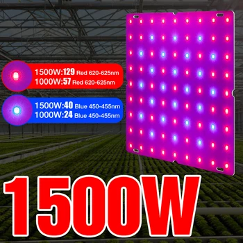 1500W 220V Phyto Lampa Rásť Svetlá LED Rastliny Semená Lampara LED Panel Hydroponics Bombilla 110V Skleníkových 1000W Rast Stan Žiarovka