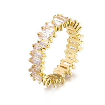 Luxusné Žena White Crystal Kamenný Kruh Nepravidelný Zirconia Snubné Prstene pre Ženy Trendy Geometrické Zirkón Zásnubný Prsteň