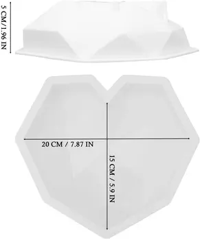 Biela Geometrické Srdca, Tvarované Silikónové Formy Tortu Mousse Plesne Kuchyňa DIY Pečenie Nástroje