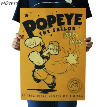 Anime Popeye Kraft Papier Plagát Interiérové Dekoratívne maľby 50.5x35cm