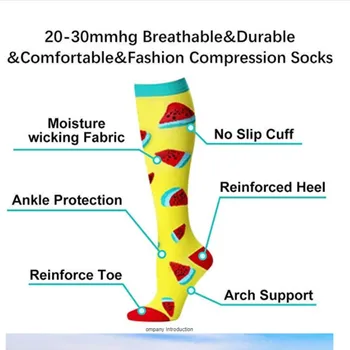 1Pairs Pohodlné Tlak Šport Polyester Obyčajný Výkon Lekárskej Dizajn Sestra Noví ľudia, Kompresné Ponožky