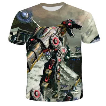 Letné Dospievajúce Deti Oblečenie Tričká Krátky Rukáv Autobots Transformáciu Robota 3D Tlač Deti Chlapcov Bumblebee Topy T-Shirt