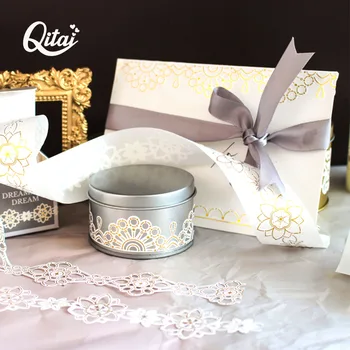 QITAI Retro Zlaté Duté Série Čipky Washi Maskovacia Páska Vydania Papierové Nálepky Scrapbooking Štítok Papiernictvo Dekoratívne Pásky