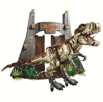 61001 Jurský Zaparkované T. rex Besnenie Model Stavebné kamene, Tehly Chlapec Hračky Darček k Narodeninám