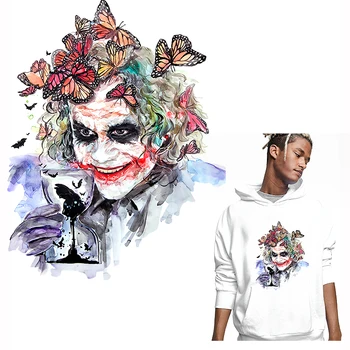 Punk Joker Škvrny Na Oblečení Prenos Tepla Vytlačené Na Oblečenie T-Shirt Pruhom Pre Bunda Železa-na Prenos Tepelnej Železa Nálepky