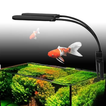15W LED akvárium Svorka Lampa Akvarijné Svetlo USB Vodné Osvetlenie Vodotesné Svietidlo pre akvárium s Plug Čierna