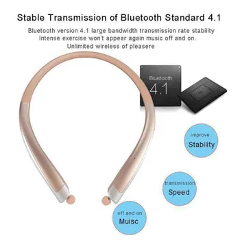 HS-1100 Neckband Bluetooth Šport Stereo Slúchadlá Bezdrôtové Slúchadlá Hand-free Bass Headset s Mikrofónom Slúchadlá pre iphone
