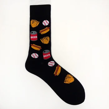Harajuku šťastný ponožky Ženy legrační Karikatúra ovocia avokádo banán hamburger, hranolčeky, pivo biscuit vyprážané kuracie jedlo ponožky skateboard ponožka