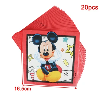 Disney Mickey Mouse Chlapci Narodeninovej Party Vlajky Dekorácie Balón Poháre Taniere Taška Obrus Baby Sprcha Jednorázový Riad