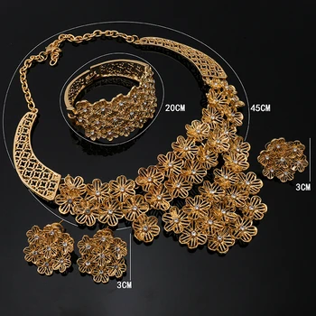 Sexy 2021 Milosť Zlaté Šperky Nastaviť Veľkoobchod Nigérijský Svadobné Žena Príslušenstvo Šperky Set Značky Vyhlásenie Svadobné Šperky Set