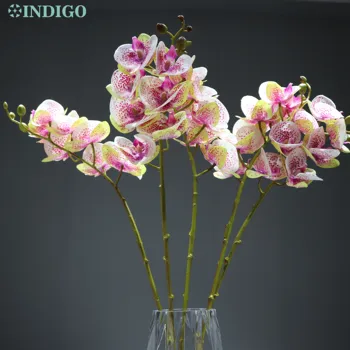 3D Phalaenopsis Bielej Orchidey (7 Kvety/Kmeň) Skutočný Dotyk Svadobný Kvet Domáce Dekorácie Kvetinový Strana - INDIGO