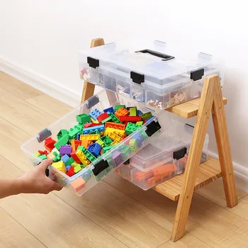 Domácnosti Multi-Layer stavebným Úložný Box Detí Lego Hračka Úložný Box Veľkú Kapacitu, Priehľadné Plastové Úložný Box