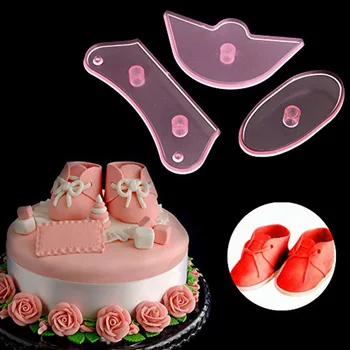 3 ks / sada narodeninovú tortu, detská obuv razba modelovanie formy mäkká hlina candy formy fondant cake decoration nástroje MK