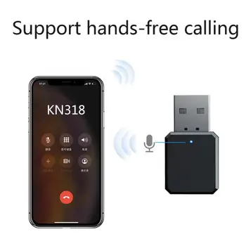 KN318 Bluetooth 5.1 Audio Prijímač, Duálny Výstup AUX, USB Stereo Auto Hands-free Hovoru Bezdrôtový Adaptér Video Audio Prijímač, Adaptér