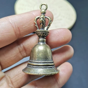 Mosadz Remeselné die-odlievanie Drop Bell Tlačidlo Auto Tlačidlo Vietor Bell Tibetskej Bronzový Zvon Kreatívny Darček Domáce Dekorácie Príslušenstvo