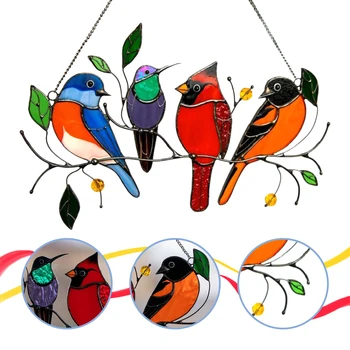 Prívesok Mini Znečistený Vták Sklo Okna Závesy Akryl Stene Visia Farebné Vtáky Izba Dekor Príslušenstvo Škandinávskych Dekor Technickú