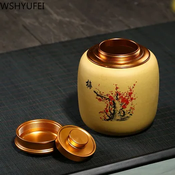 Veľké Fialové Hliny Čaj Caddy Nádherné Cukroví nádrž Prenosné Hermeticky Korenie Jar Cestovanie Teaware Čaj Boxy Kávy filter