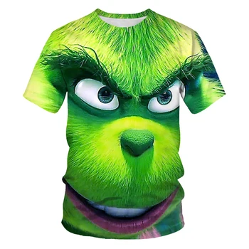 Funny green Karikatúra Tlače Mužské Tričko Krátky Rukáv 2021 Módne Bežné Chlapec Dievča T-Shirt 3D Vytlačené Ulici Top