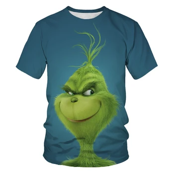 Funny green Karikatúra Tlače Mužské Tričko Krátky Rukáv 2021 Módne Bežné Chlapec Dievča T-Shirt 3D Vytlačené Ulici Top