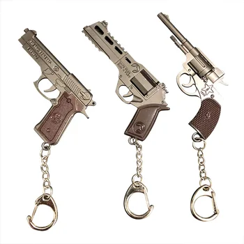 Klasické Kovové Mužov Pištole Tvar Keychain 2021 Nové Hry Periférne Pištoľ, Revolver Zbraň Model Prívesok prívesok na Darček Veľkoobchod