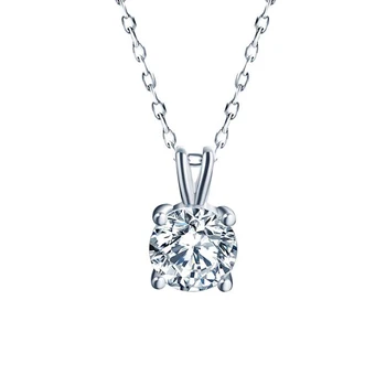 OEVAS D Farebné HRA Certifikačné Kolo Moissanite Diamond 925 Sterling Silver Náhrdelník Jemné Šperky Žena, Dievča, Darček