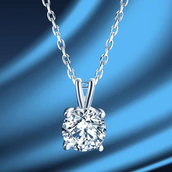 OEVAS D Farebné HRA Certifikačné Kolo Moissanite Diamond 925 Sterling Silver Náhrdelník Jemné Šperky Žena, Dievča, Darček