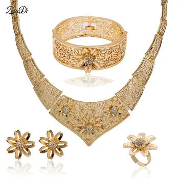 Milosť Svadobný Dar Nigérijský Svadobné Móda Afriky Korálky Šperky Set Ženy, Zákazníkov Ušľachtilý Zlatá Farba Šperky Set Dizajn Značky