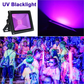 UV LED Čierne 10W 20W 30W Ultra Violet UV LED Svetlomet IP65 Vodeodolný AC85V-265V LED Fáze Lampy, Bar Halloween Party