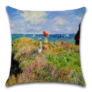 Olejomaľba Monet vytlačené Vankúš dekoratívne Domov pohovka kreslo autosedačky priateľ, spálne, kancelárie deti darček obliečka na vankúš
