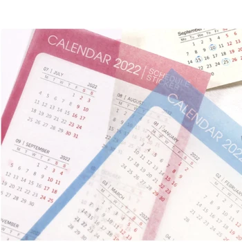 Transparentné Washi Papier 2021 2022 Rok Kalendárny Nálepky Mesačný Plánovač Nálepky Programu Naplánovať Dátum Štítok Nálepky Na Kancelárske Potreby