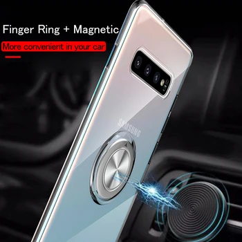 Telefón Puzdro Pre Samsung Galaxy Note 20 Ultra S21 S20 Plus Poznámka 10 9 S10 S9 Plus Mäkké Silikónové Magnetické Krúžok Držiak Krytu Darček