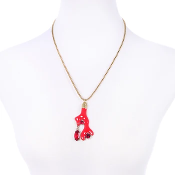 Lacné Očarujúce Šperky Červená Rozvetveným Coral Prívesok Smalt Náhrdelník Pre Ženy Kostým Náhrdelník 2019 Módne Šperky Dary