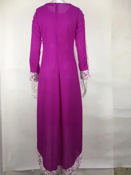 Exotické národ Plus Veľkosť 2019 Módne Ženy šaty s Dlhým Rukávom Vytlačené patchwork Elegantný Retro Maxi Šaty Dámske letné Bežné v