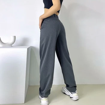 Ženy Nohavice Harajuku Vysoký Pás Rovné Nohavice Pre Ženy 2021 Letné Módy Širokú Nohu, Nohavice Voľné Ležérne Oblečenie Bezec