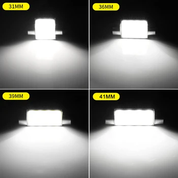 1 Ks C10W LED Žiarovka C5W KLASU Vlkovcový 31mm 36 mm 39 mm 41mm Na Auto, Interiér Dome Svetla na Čítanie Doska Licencia Batožiny batožinového priestoru Lampy