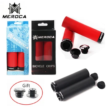 MEROCA Silikónové Riadítka MTB Gripy 1 Pár Požičovňa Uzamykateľné 22.2 mm Grip Horský Bicykel Grip Black Red Vysokej Kvality Superlight