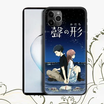 Anime Tichý Hlas Iphone 4 4s 5 5S SE 5C 6 6 7 8 Plus 11 12 Mini Pro Max X XS XR 2020 Pre Telefón Prípad čiernej Nepremokavé 3D