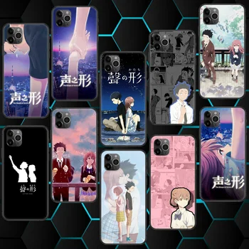 Anime Tichý Hlas Iphone 4 4s 5 5S SE 5C 6 6 7 8 Plus 11 12 Mini Pro Max X XS XR 2020 Pre Telefón Prípad čiernej Nepremokavé 3D