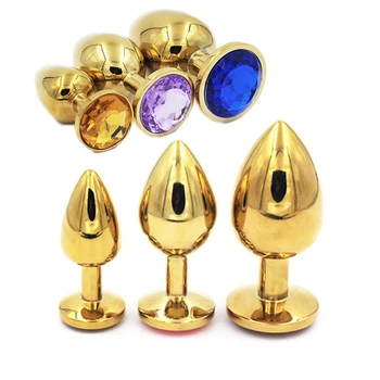 Zlaté malé stredné veľké veľkosti 3 súbor srdce niť Kovové Análne korálky zadok plug 12 šperky SM sexuálnu hračku pre muž žena