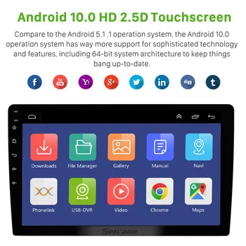 Seicane 10 Palcový 2Din Univerzálny Android 9.1 GPS Navi Stereo Multimediálny Prehrávač Pre Honda, VW Hyundai Kia Suzuki Toyota, Nissan