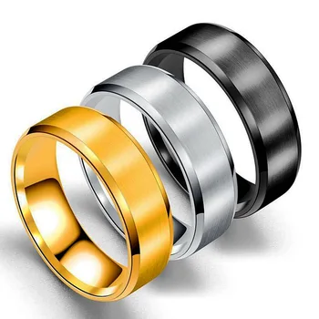 Jednoduché nika all-zápas elegantné špeciálne hladké titán oceľový prsteň chvost krúžok krúžok spoločné krúžok pár nových produktov
