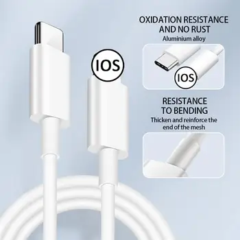 2M 20W PD Rýchle Nabíjanie USB-Typ C-C Kábel Kábel Nabíjačky pre iPhone 12 Pro Max mini 11 Xs Xr X 6 7 8 plus se 2020 Plnenie Drôt