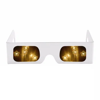 Srdce Luminiscenčné Difrakcia Okuliare 3D Efekt Jasný Objektív Biely rámček Pre Blúzni,Hudobné Festivaly,Svetlo prehliadky,Koncerty&Ohňostroj