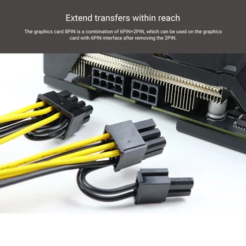 10Pcs 8 Pin PCI Express Dual PCIE 8 (6+2) Pin Napájací Kábel 20 cm základnej Dosky, Grafickej Karty PCI-E GPU Výkon Dátový Kábel Rozdeľovača