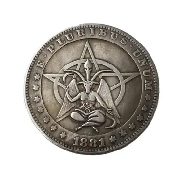 Hobo Mince 1881 Päť-špicaté Hviezdy Koza Morgan Pamätné Mince Zber Obývacia Izba Dekorácie Mince Remesiel Darček