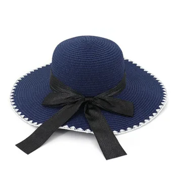Slamené klobúky, ženy, leto, jar páse s nástrojmi bowknot elegantné slnko klobúky veľký okraj cestovné bežné vonkajšie pláž, slnko ochranné ženy čiapky