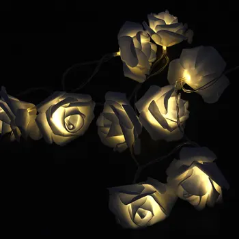 3V 2,5 M 20 LED Rose Svetlá Dovolenku String Svetlá Svadobné Dekorácie Kvet Žiarovky LED Lampa
