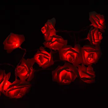 3V 2,5 M 20 LED Rose Svetlá Dovolenku String Svetlá Svadobné Dekorácie Kvet Žiarovky LED Lampa